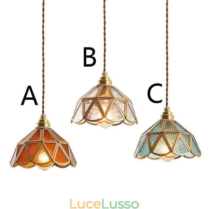 Lampada a sospensione in vetro retrò Lampada da soffitto in vetro in stile giapponese