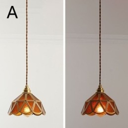 Lampada a sospensione in vetro retrò Lampada da soffitto in vetro in stile giapponese
