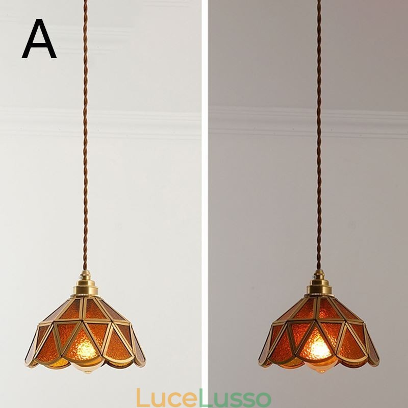 Lampada a sospensione in vetro retrò Lampada da soffitto in vetro in stile giapponese