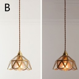Lampada a sospensione in vetro retrò Lampada da soffitto in vetro in stile giapponese