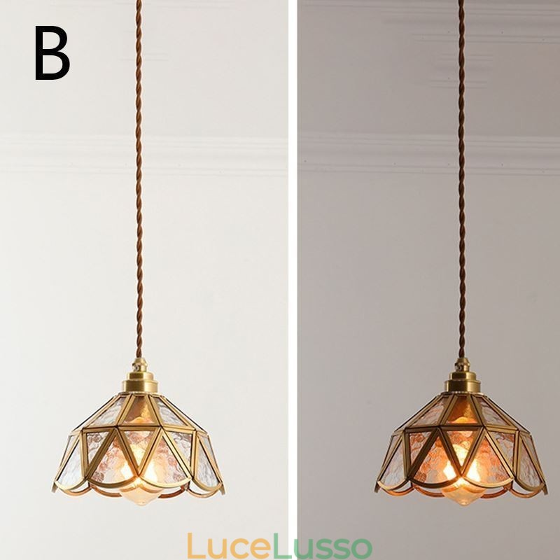 Lampada a sospensione in vetro retrò Lampada da soffitto in vetro in stile giapponese
