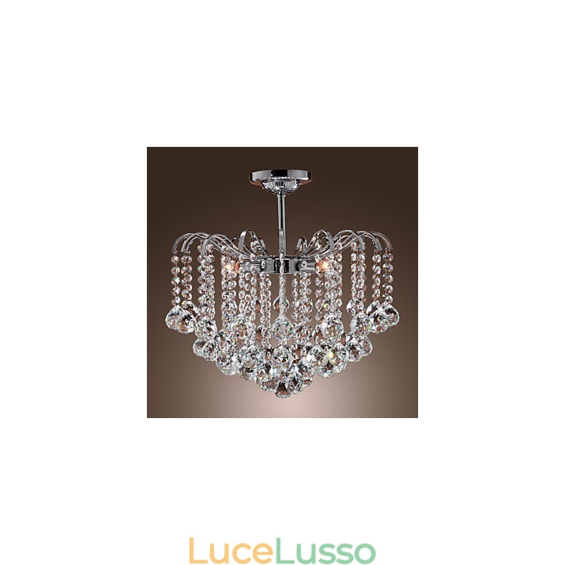 Lampadario moderno contemporaneo in metallo dipinto in cristallo