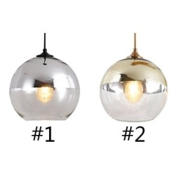 Lampada a sospensione creativa in ferro e vetro con globo, illuminazione decorativa