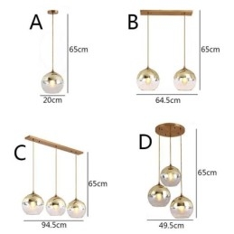 Lampada a sospensione creativa in ferro e vetro con globo, illuminazione decorativa