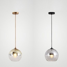 Lampada a sospensione creativa in ferro e vetro con globo, illuminazione decorativa