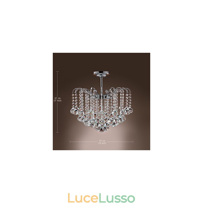 Lampadario moderno contemporaneo in metallo dipinto in cristallo