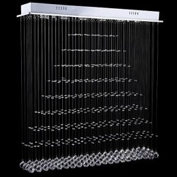 Lampadario a sospensione rettangolare in cristallo, lampadario da soffitto, lampade e apparecchi di illuminazione