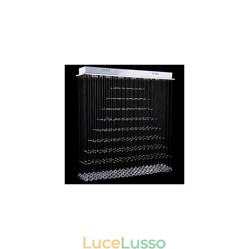 Lampadario a sospensione rettangolare in cristallo, lampadario da soffitto, lampade e apparecchi di illuminazione