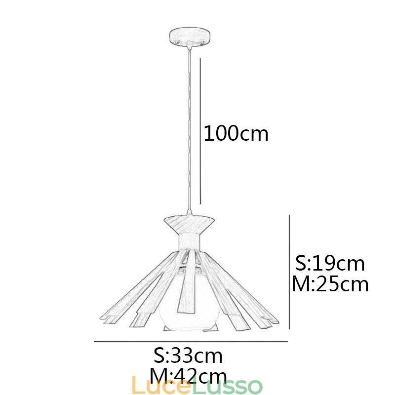 Lampada a sospensione in legno in stile semplice