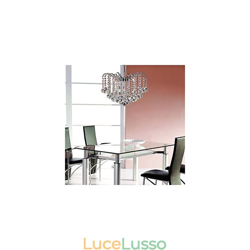 Lampadario moderno contemporaneo in metallo dipinto in cristallo