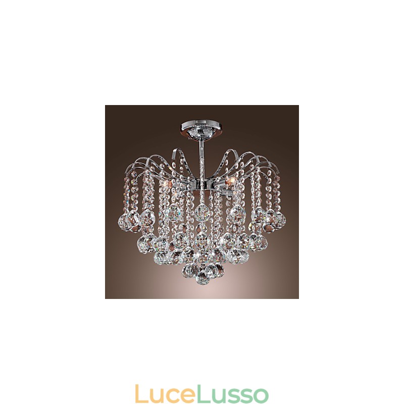 Lampadario moderno contemporaneo in metallo dipinto in cristallo