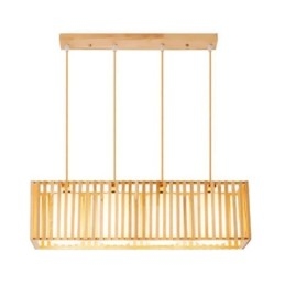 Lampada a sospensione minimalista in gabbia di legno