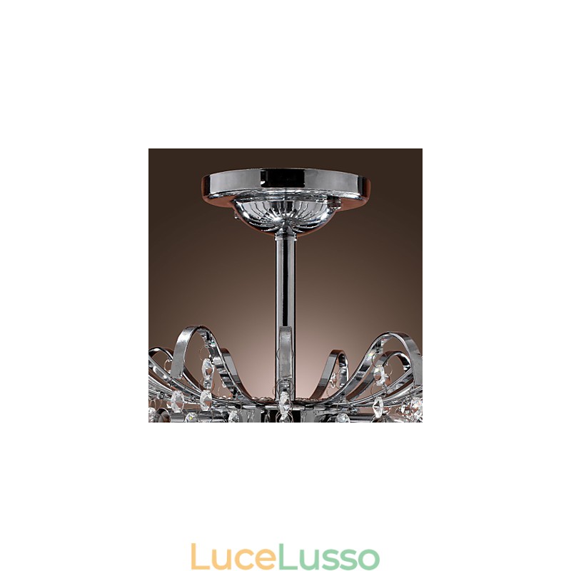 Lampadario moderno contemporaneo in metallo dipinto in cristallo