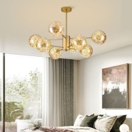 Lampada a sospensione Magic Bean Lampada a sospensione Gypsophila in stile nordico con sfera in vetro