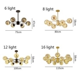 Lampada a sospensione Magic Bean Lampada a sospensione Gypsophila in stile nordico con sfera in vetro