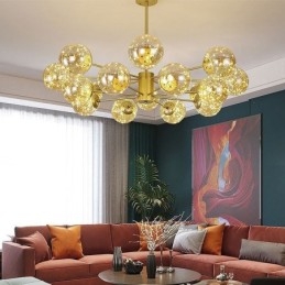 Lampada a sospensione Magic Bean Lampada a sospensione Gypsophila in stile nordico con sfera in vetro