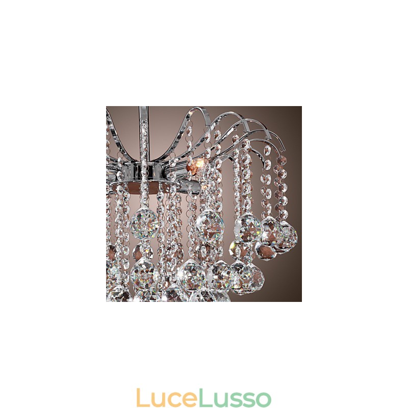 Lampadario moderno contemporaneo in metallo dipinto in cristallo