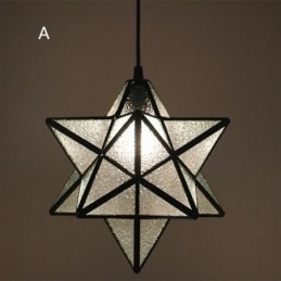 Lampada a sospensione in vetro colorato europeo Lampada a sospensione creativa a forma di stella