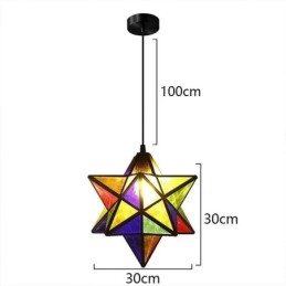 Lampada a sospensione in vetro colorato europeo Lampada a sospensione creativa a forma di stella