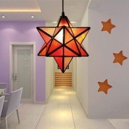 Lampada a sospensione in vetro colorato europeo Lampada a sospensione creativa a forma di stella
