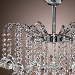 Lampadario moderno contemporaneo in metallo dipinto in cristallo