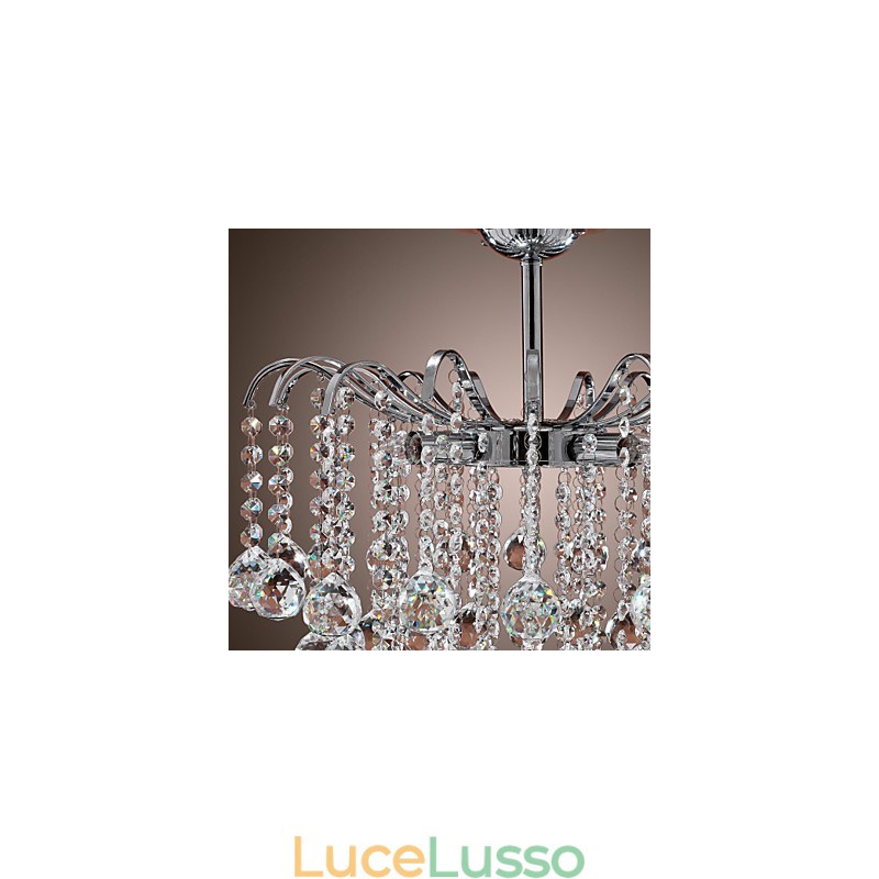 Lampadario moderno contemporaneo in metallo dipinto in cristallo