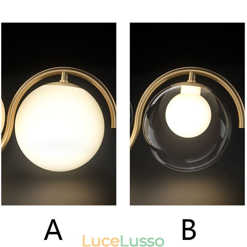 Lampada a sospensione moderna a globo in vetro, lampada minimalista
