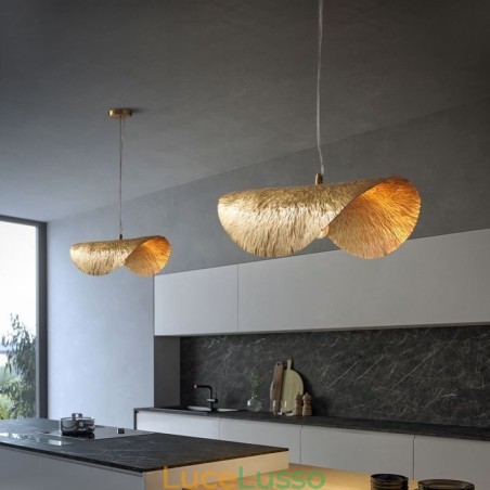 Lampada a sospensione in ottone, moderna e minimalista, lampada da soffitto a forma di foglia di loto Lampada a sospensione in ottone, moderna e minimalista, lampada da soffitto a forma di foglia di loto