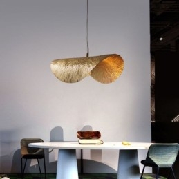 Lampada a sospensione in ottone, moderna e minimalista, lampada da soffitto a forma di foglia di loto