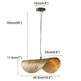 Lampada a sospensione in ottone, moderna e minimalista, lampada da soffitto a forma di foglia di loto
