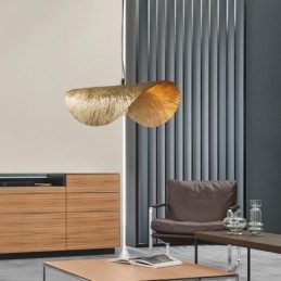 Lampada a sospensione in ottone, moderna e minimalista, lampada da soffitto a forma di foglia di loto