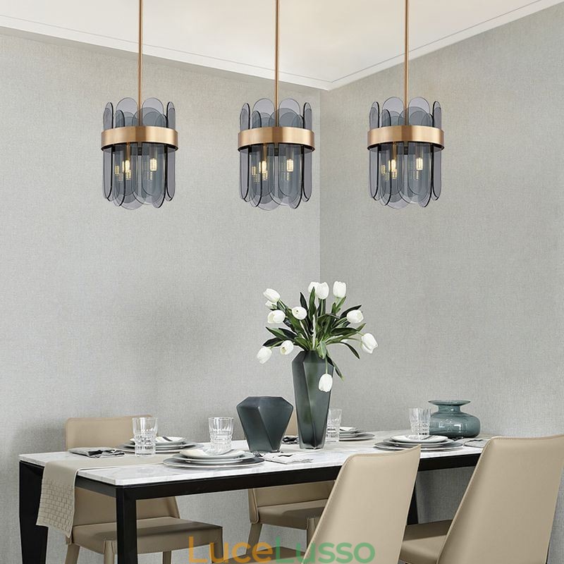 Moderna illuminazione a sospensione in vetro