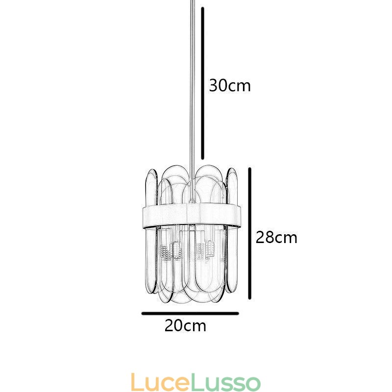 Moderna illuminazione a sospensione in vetro