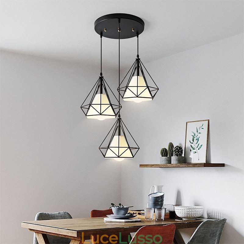 Lampada a sospensione a forma di diamante, lampada decorativa moderna e minimalista