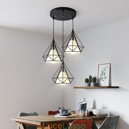 Lampada a sospensione a forma di diamante, lampada decorativa moderna e minimalista Lampada a sospensione a forma di diamante, lampada decorativa moderna e minimalista