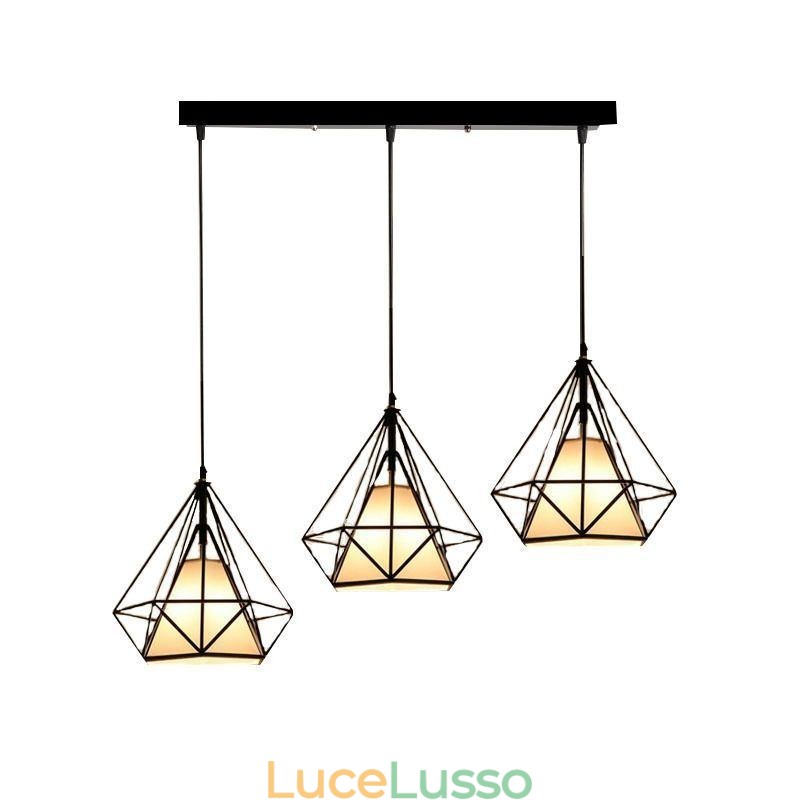 Lampada a sospensione a forma di diamante, lampada decorativa moderna e minimalista