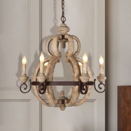 Lampada a sospensione in legno Lampada da soffitto retrò nordica
