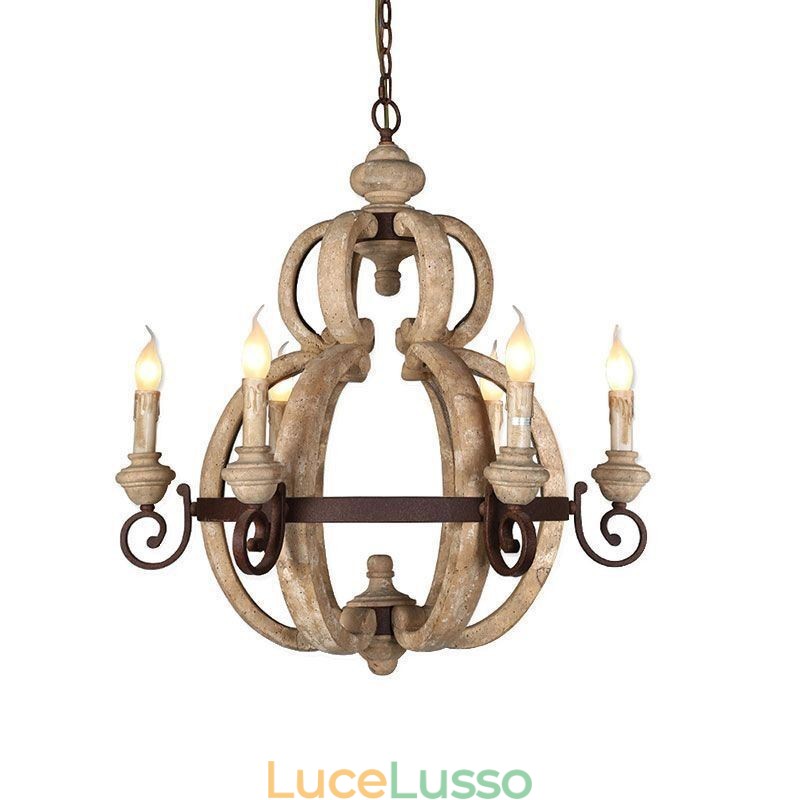 Lampada a sospensione in legno Lampada da soffitto retrò nordica