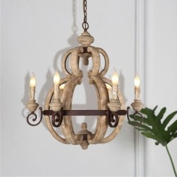 Lampada a sospensione in legno Lampada da soffitto retrò nordica