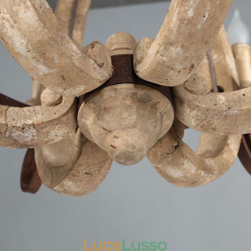 Lampada a sospensione in legno Lampada da soffitto retrò nordica