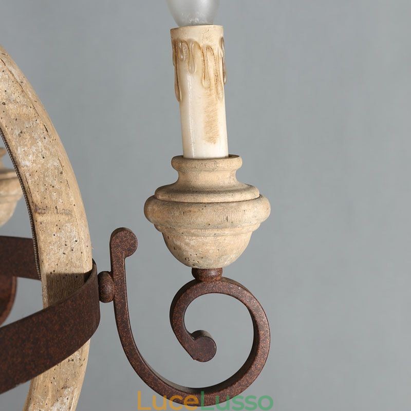 Lampada a sospensione in legno Lampada da soffitto retrò nordica