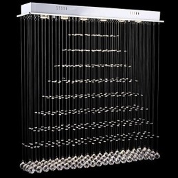 Lampadario a sospensione rettangolare in cristallo, lampadario da soffitto, lampade e apparecchi di illuminazione