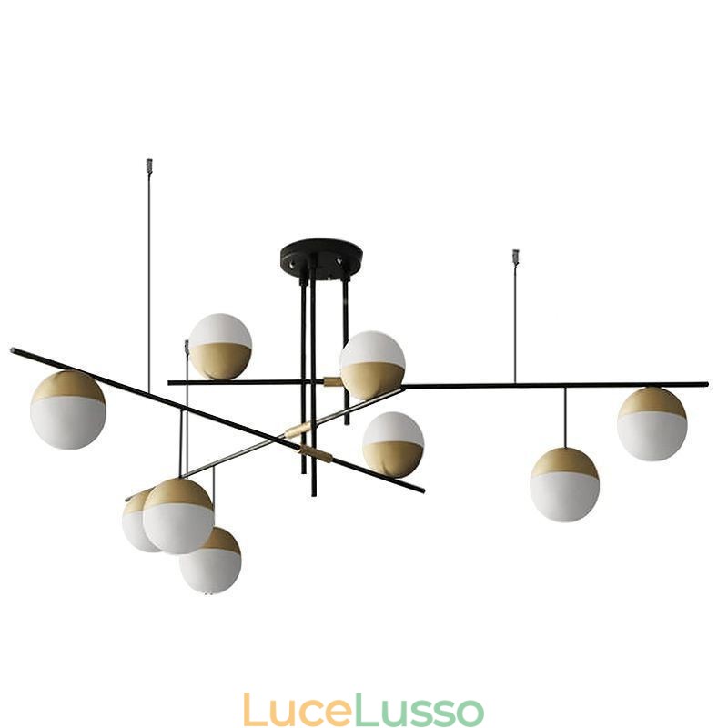 Lampadario a sfera in vetro