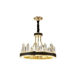 Lampada a sospensione moderna in cristallo, luce da soffitto in cristallo circolare