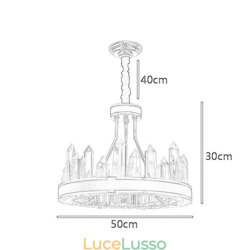 Lampada a sospensione moderna in cristallo, luce da soffitto in cristallo circolare