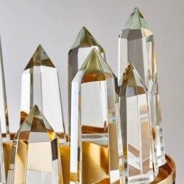 Lampada a sospensione moderna in cristallo, luce da soffitto in cristallo circolare