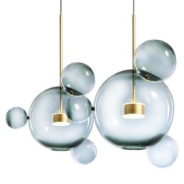 Lampada a sospensione Lampada a soffitto a bolle di vetro Lampada verde sfumato