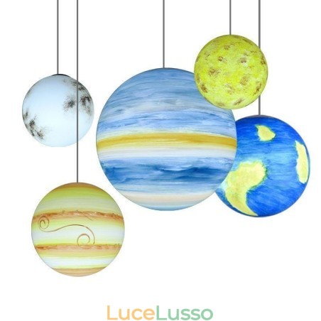 Lampada a sospensione Nordic Planet Design Lampadario unico con pianeti del sistema solare Lampada a sospensione Nordic Planet Design Lampadario unico con pianeti del sistema solare