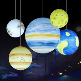 Lampada a sospensione Nordic Planet Design Lampadario unico con pianeti del sistema solare