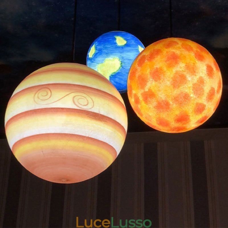Lampada a sospensione Nordic Planet Design Lampadario unico con pianeti del sistema solare
